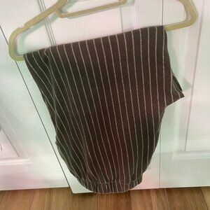 Lands' End Sport Knit Green Striped High Rise Pants 1X